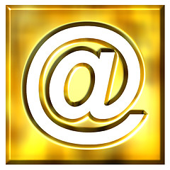 Image showing 3D Golden Framed Email Symbol