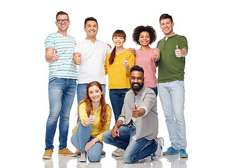 Image showing international group of people showing thumbs up