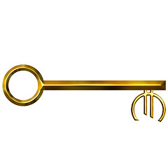 Image showing 3D Golden Euro Currency Key