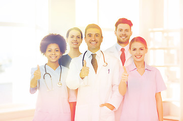 Image showing group of happy doctors at hospital