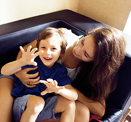 Image showing mother with son, happy family at home