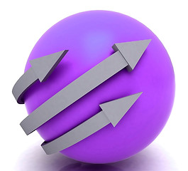 Image showing Arrows Purple Sphere Shows Direction