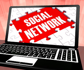 Image showing Social Network On Laptop Shows Online Communities