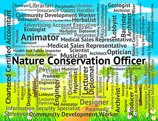 Image showing Nature Conservation Officer Indicates Eco Friendly And Administr