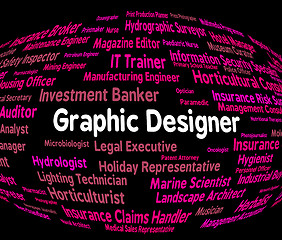 Image showing Graphic Designer Shows Recruitment Word And Employment