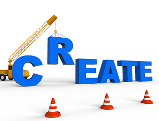 Image showing Create Crane Shows Construction Make And Build