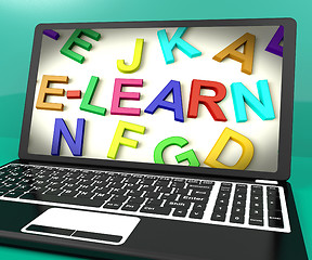 Image showing Learn Message On Computer Screen Showing Online Education