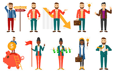 Image showing Vector set of illustrations with business people.