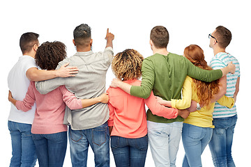 Image showing group of people pointing to something