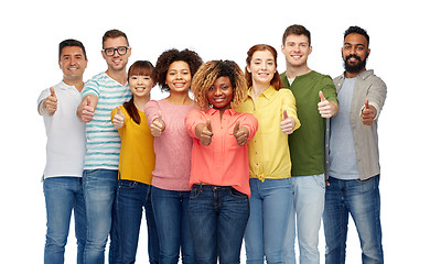 Image showing international group of people showing thumbs up