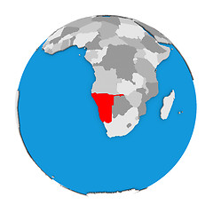 Image showing Namibia on globe