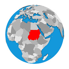 Image showing Sudan on globe