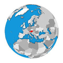 Image showing Austria on globe