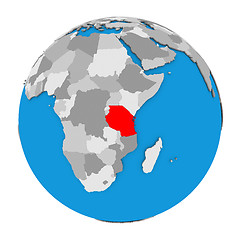 Image showing Tanzania on globe