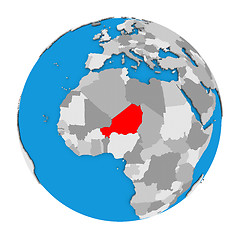 Image showing Niger on globe