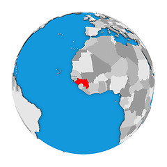 Image showing Guinea on globe