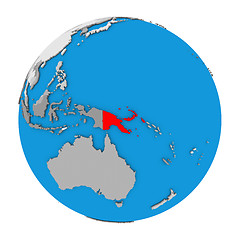 Image showing Papua New Guinea on globe