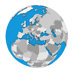 Image showing Macedonia on globe