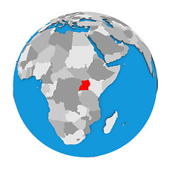 Image showing Uganda on globe