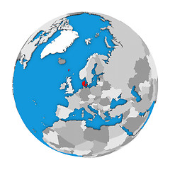 Image showing Denmark on globe