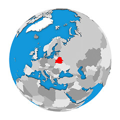 Image showing Belarus on globe