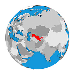 Image showing Uzbekistan on globe