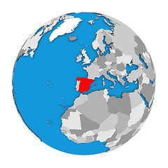 Image showing Spain on globe