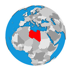 Image showing Libya on globe