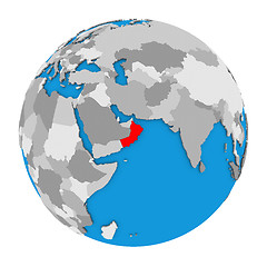 Image showing Oman on globe