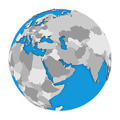 Image showing Kuwait on globe