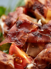 Image showing close up of prosciutto ham salad