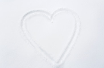 Image showing heart shape silhouette or print on snow surface