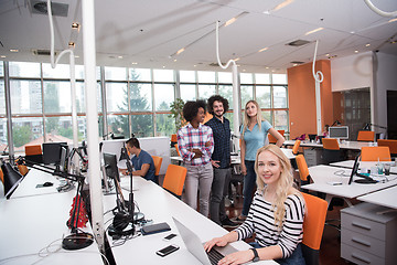 Image showing informal business woman working in the office