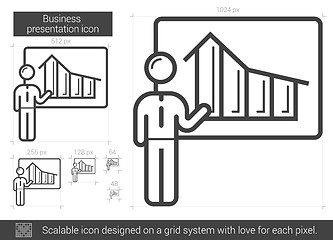 Image showing Businessman presentation line icon.