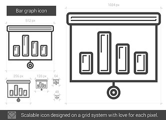 Image showing Bar graph line icon.