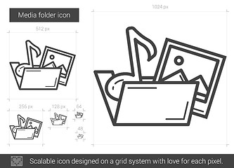 Image showing Media folder line icon.