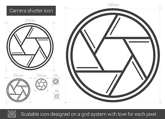 Image showing Camera shutter line icon.