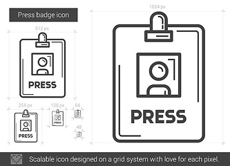 Image showing Press badge line icon.