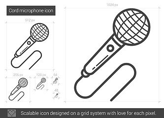 Image showing Cord microphone line icon.