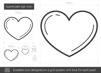 Image showing Appreciate sign line icon.