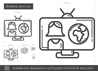 Image showing Breaking news line icon.