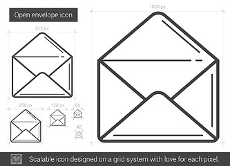 Image showing Open envelope line icon.