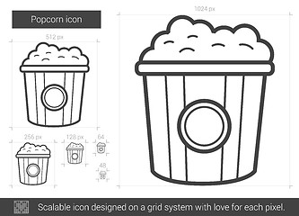 Image showing Popcorn line icon.