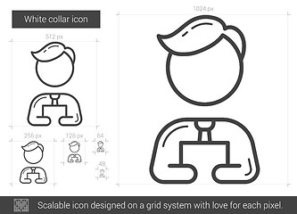 Image showing White collar line icon.