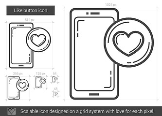 Image showing Like button line icon.