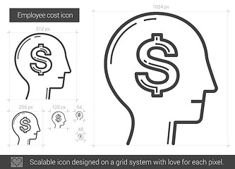 Image showing Employee cost line icon.