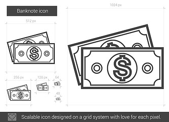 Image showing Banknote line icon.