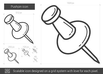 Image showing Pushpin line icon.