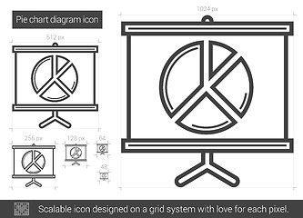 Image showing Pie chart diagram line icon.