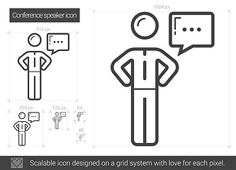 Image showing Conference speaker line icon.